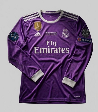 Madrid 16-17 Purple Long Sleeve Ronaldo #7 Champions Final Jersey
