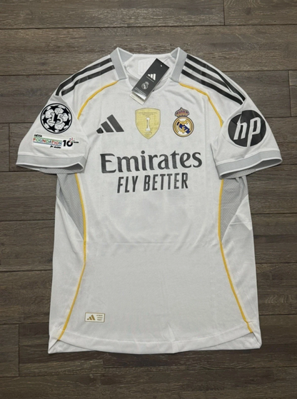 Bellingham - Vini - Valverde Real Madrid 2025/26 Home Jersey - White - All size - Fan Edition - Regular Fit - No. 5 / No. 7 / No. 8