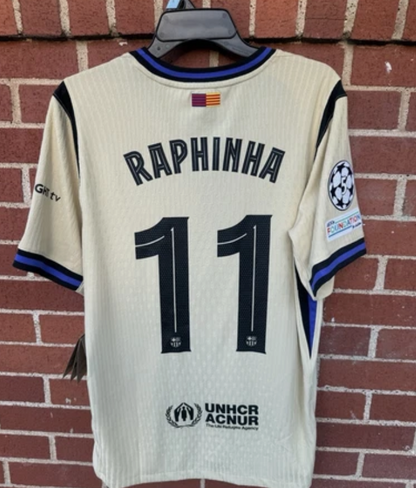 Beige Soccer Jersey 25/26 - Away Edition - Lamine Yamal - Pedri - Raphinha - Player Version