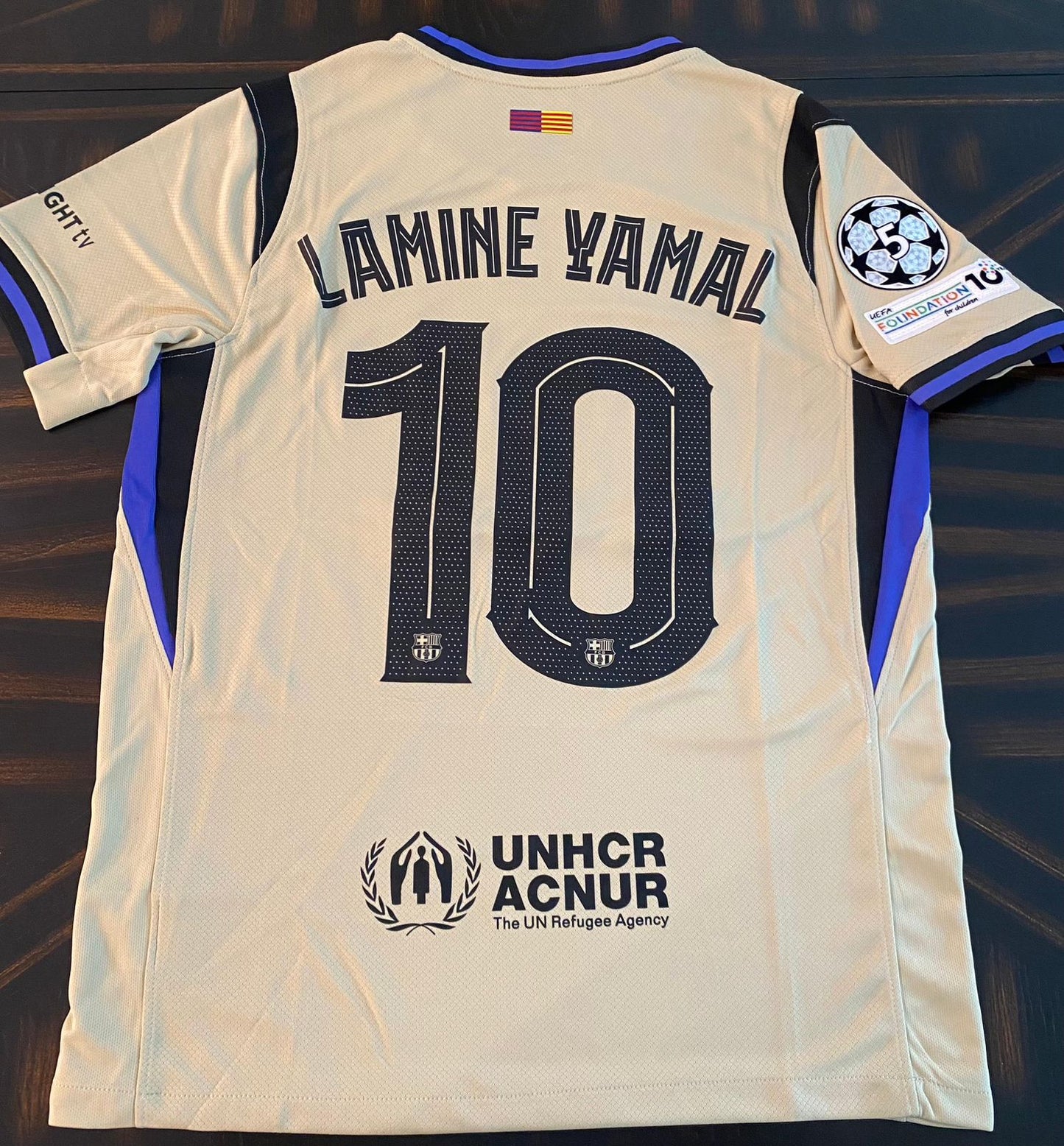 Beige Soccer Jersey 25/26 - Away Edition - Lamine Yamal - Pedri - Raphinha - Player Version