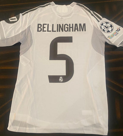 Bellingham - Vini - Valverde Real Madrid 2025/26 Home Jersey - White - All size - Fan Edition - Regular Fit - No. 5 / No. 7 / No. 8