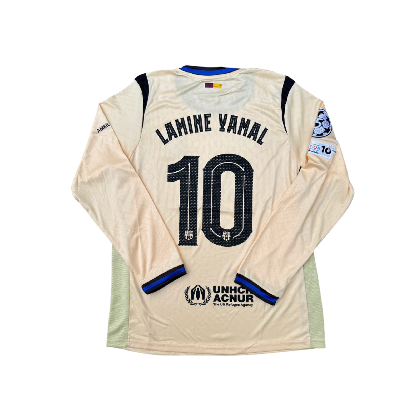Beige Soccer Jersey 25/26 - Long Sleeve Edition - Fan Fit - No. 10 Lamine